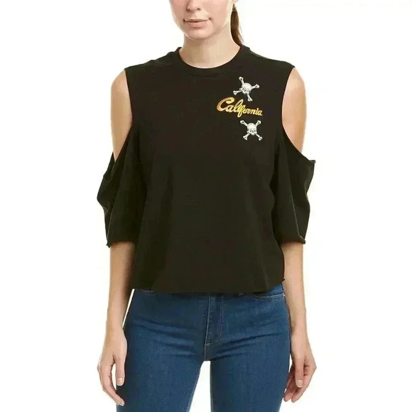 Kendall + Kylie Patch T-Shirt Black Medium - Picture 1 of 6